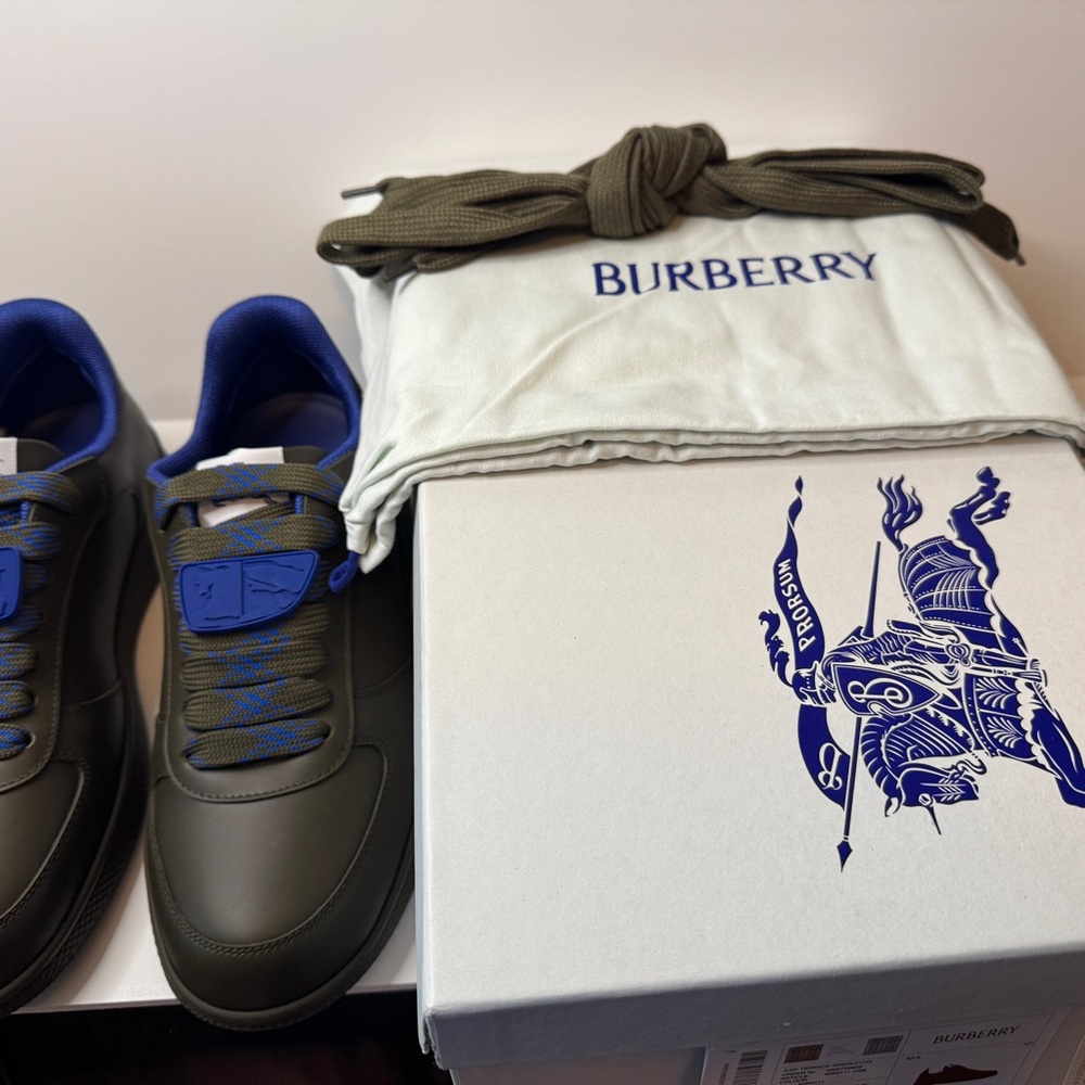 Burberry Terrace Leather Low Top Men’s Sneakers Size 9.5 - Picture 16 of 16